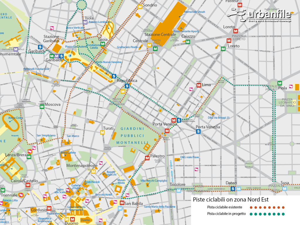 Piste Ciclabili Milano Centro Nord Est