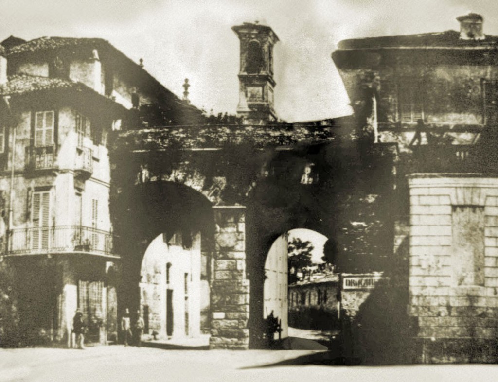 Via Manzoni e Archi di Porta Nuova 1850 circa