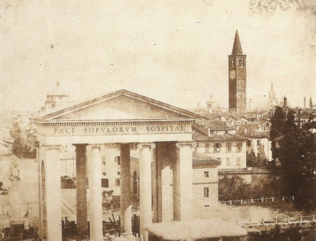 Luigi Sacchi Veduta fuori di Porta Ticinese, Milano 1846-49