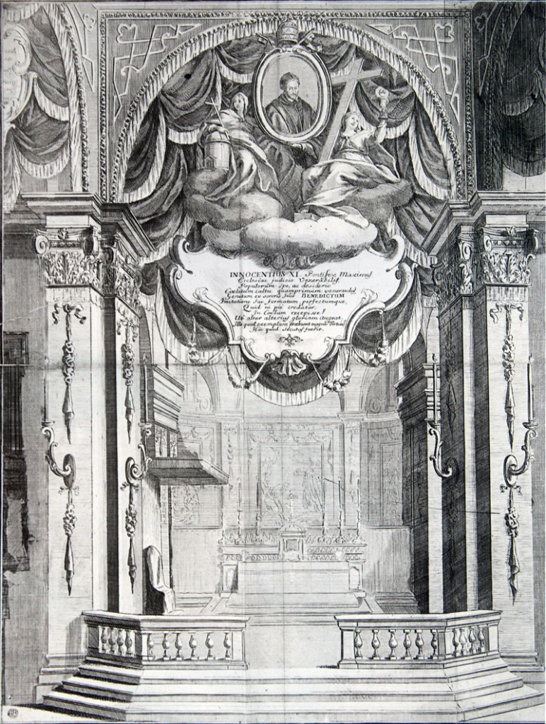 8_San Giovanni in Conca Altare barocco in una stampa del 1700