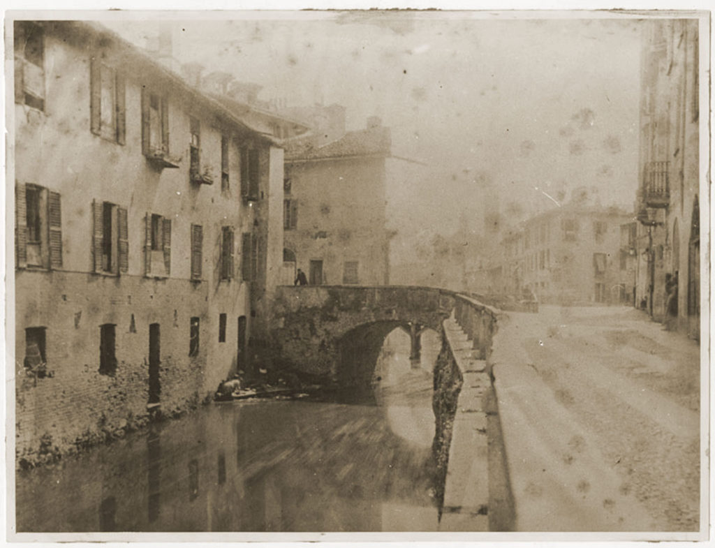 Ponte dei Fabbri e naviglio morto 1870-80