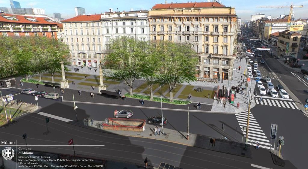 Rendering Piazza Oberdan Porta Venezia 1