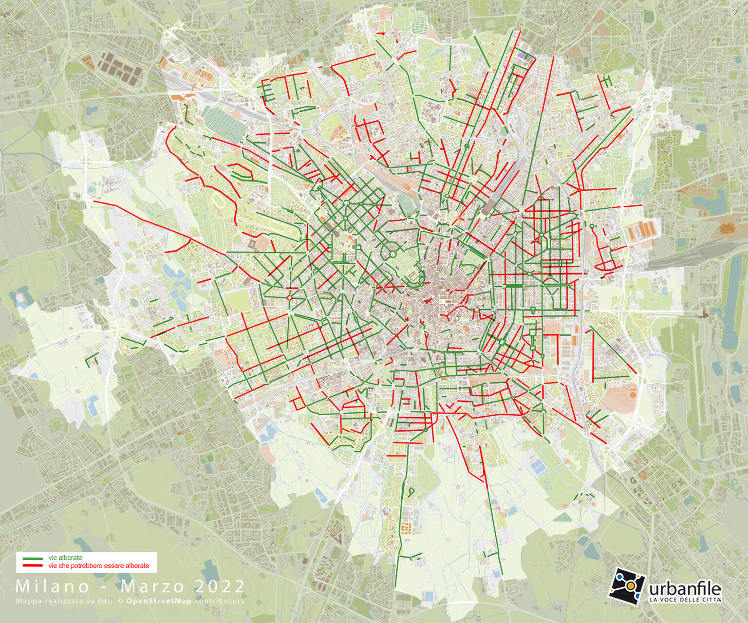 2023-Mappa-Milano-Totale-Via-alberate-e-da-alberare - Urbanfile