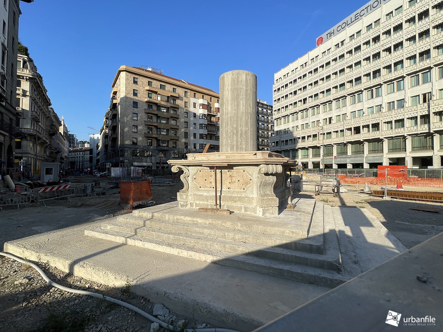 Milano | Verziere – M4 ripristino di Largo Augusto: primi pezzi alla Colonna del Redentore