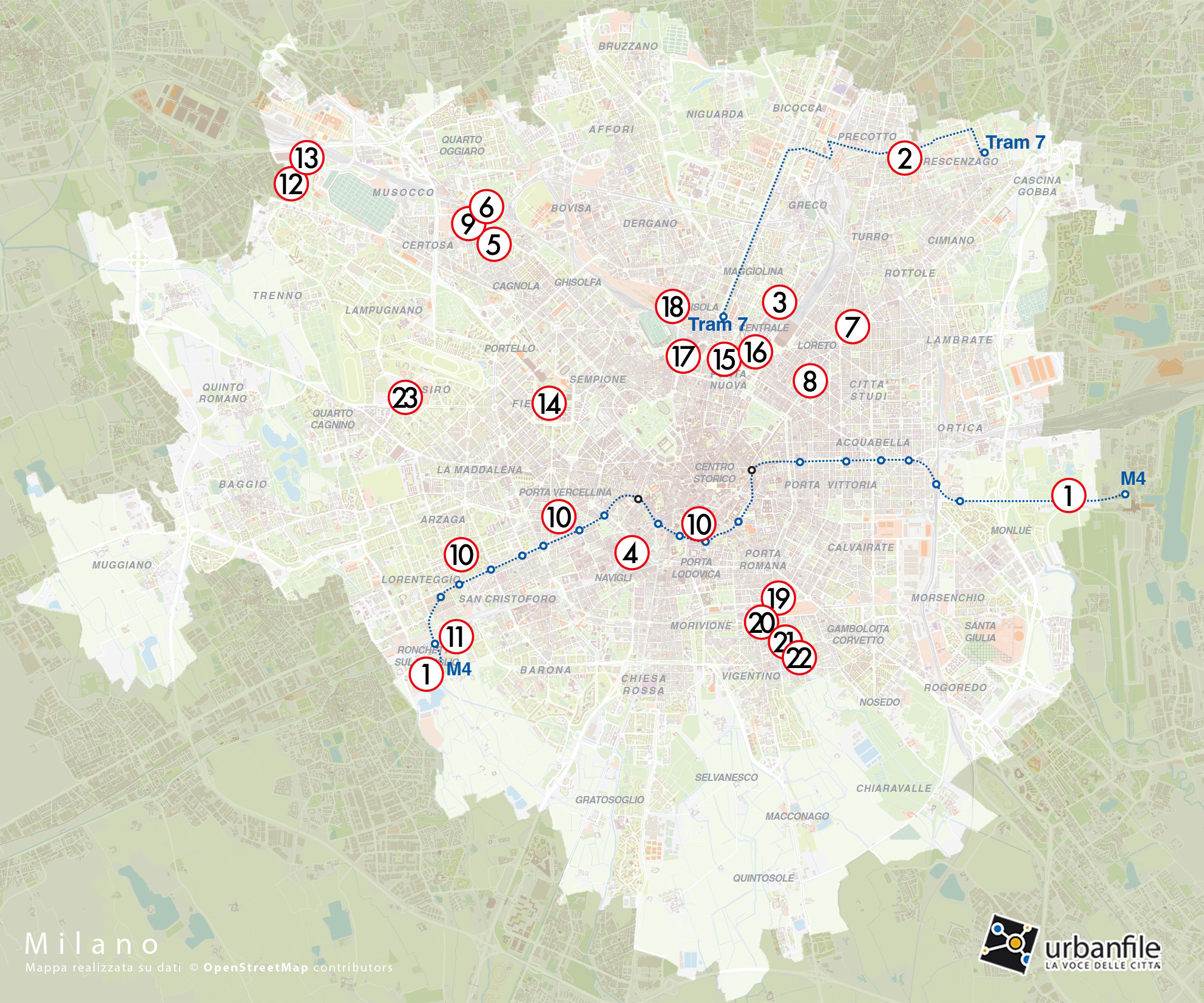 Mappa Milano Totale Interventi 2024 