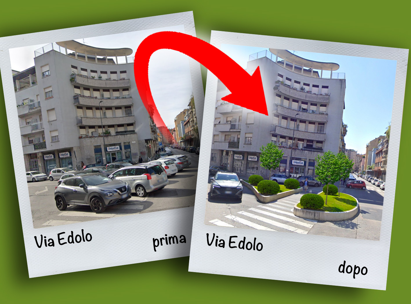 Milano | Centrale – Fanta urbanistica: un’aiuola al posto del parcheggio selvaggio di via Edolo